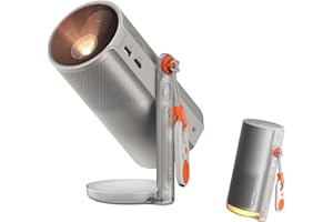 XGIMI MoGo 4 Laser Portable Projector with 4 Filters, 550 ISO Lumens, 360° Built-in Stand, Built-in Battery, 2.5 Hours of Playtime, Google TV with Licensed Netflix, 2×6W Harman Kardon