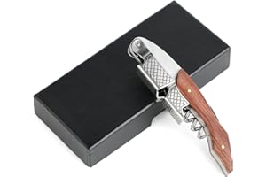 LAUVIOMIFY Kellnermesser Fischschuppen Design– Profi Korkenzieher Wein mit Folienschneider und Flaschenöffner – Sommeliermesser