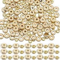 40 Stück 18k Vergoldete Metallperlen – Flach Rund, 5 Mm, 1,5 Mm Loch, Für Schmuckherstellung