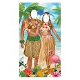 Kit Photomaton Fête Luau - 27 Pièces - Toile De Fond Tropical + Accessoires - Fun Express Neuf