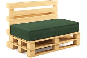 ‎CHILLY PILLEY chilly pilley® Palettenkissen Palettenauflagen aus Cord für EU-Paletten - Abnehmbarer Bezug - Sitzkissen - Rückenlehnenkissen viele Farben (Sitzkissen 120x80, Dunkelgrün)