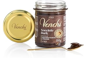 Venchi - Crema Spalmabile Fondente e Nocciole Piemonte IGP, 200 g - Senza Glutine - Vegano