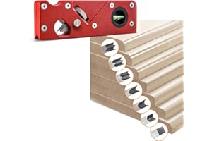 RAFFISH Raboteuse à angle de 45 degrés pour le travail du bois, outil de lissage manuel du bois (chanfreinage + 7 têtes de coupe)