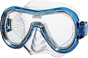 Seac Panarea, Maschera Subacquea da snorkeling in Vetro Temperato e Facciale Ipoallergenico Senza Ftalati, 2 taglie disponibili