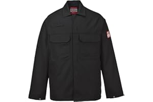 Portwest Chaqueta Bizweld, Tamaño: L, Color: Negro, BIZ2BKRL
