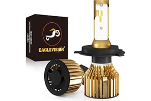 EAGLEVISION H4 LED 60W 6000LM Ampoule H4 Homologuées 6000K Blanc Pure 9003 HB2 Feux de Route Feux de Croisement CSP Puce Remplacement H4 Led Moto Durable pour Lampes Halogènes et Xénon IP67