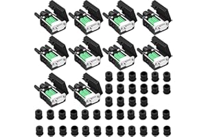 ANMBEST 10PCS DB9 Female Breakout Connector,DB9 Solderless RS232 D-SUB Serial to 9-pin Port Terminal Adapter Connector Breakout Board with Case Long Bolts Tail Pipe