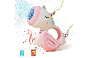 XAZASTOV Seifenblasenpistole Seifenblasenmaschinen Blasenspielzeug für Kinder - Bubble Gun Blasenmaschine mit Seifenblasenlösung für Geburtstag Geschenk Hochzeit (Rosa)