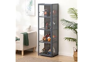 JFOZDM Display Cabinets, Multifunctional Dustproof Glass Display Cabinet, Acrylic Display Cabinet, Hinged door design, Sealed and Dustproof, Display Cabinet for Offices, Bedrooms, Living Rooms