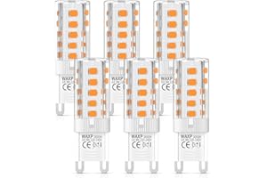 WAXP G9 LED Bulbs Warm White 3W, No Flickering, 3000K, Equivalent 30W G9 Halogen Light Bulbs, Non-Dimmable, 6 Pack