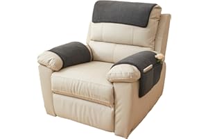 QSZTJJ Sesselschoner mit Taschen Für Relaxsessel Mit Armlehnen, rutschfeste Armlehnenbezüge für Sessel und Sofa – Universell für Relax- und Fernsehsessel