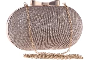 Syrads Bolso de Boda Dorado Clutch Mujer Fiesta Carteras de Mano Bolso de Noche Bandolera con Cadena para Ceremonia Novia Diamantes 722