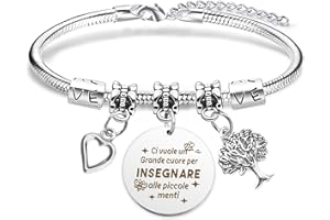 RGHSZ Regalo Maestra Bracciale Regali Maestre, Regali Maestre Fine Anno Regalo Per Insegnante Bracciale Maestre Personalizzato Idee Regalo Per Insegnante Bracciale Insegnante