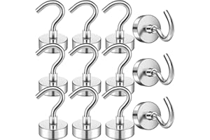 FINDMAG Magnethaken Extra Stark, 12 Stück 10 kg+ Ziehen Magnetische, Neodym Magnete Haken für Kreuzfahrt, Grillrost, Küche, Kleidung