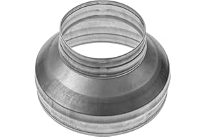 REPA MARKET Réducteur de conduit rond de 20 cm à 12.5 cm en acier galvanisé (drain, déchets et ventilation), raccord réducteur (métal, 20 à 12.5 cm)