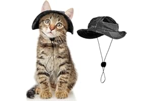 DENTRUN Cappelli per gatti solo per gatti, cappelli da cowboy per gatti con fori per le orecchie, costume per feste di compleanno, mini cappello da cowboy per gatti, cappello da cowboy divertente,