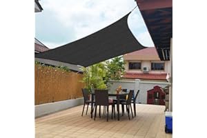 AEGJEGVD Sun Shade Canopy,Sunshine Protection Waterproof UV Block Awning -Swimming Pool Sun Awning Weather Resistant Durable Shade Canopy Sunshine Block for Patio Garden Outdoor Facility ((300cm*300cm),Black)