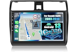 CAMECHO Android Radio de Coche para Suzuki Swift(2003-2010),Double DIN Radio con Pantalla de 10.1 Pulgadas,Bluetooth RDS FM Mirror Link WiFi y USB