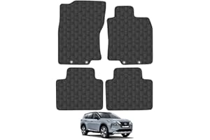 CAR MAT CO Car Mats for Nissan X-Trail (2014-2021) Tailored Fit Rubber Floor Mat Set Accessory Black Custom Fitted 4 Pieces with Clips - Anti-Slip Backing, Heavy Duty & Waterproof