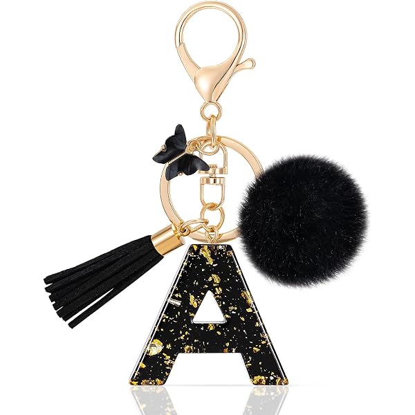 Guqqeuc Portachiavi con pompon con stampa leopardata per