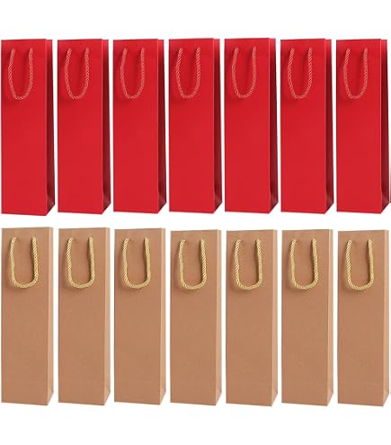 8 Sacchetti Regalo Natalizi Per Bottiglie, Extra Large, Impermeabili, Per Vino, Spumante E Liquori, Con Motivo Natalizio
