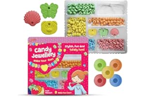 SOL Candy Jewellery Making Kit for Girls – Create Necklaces & Bracelets with Fun Beads & Pendants – Bracelet Making Kit for Parties, Playdates, & Crafts – Sweet Designs, Delicious Treats, Endless Fun