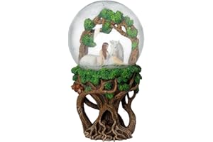 Nemesis Now Pure Heart Snowglobe 21cm Green, Resin Anne Stokes-Globo de Nieve de corazón Puro, 21 cm, Color Verde, 18 cm