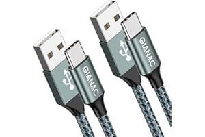 GIANAC USB C Kabel, [2 Stück 2m] 3.1A ladekabel USB C Schnellladung und Synchronisierungskabel USB C für Samsung S10/S9/S8te 10te 9, Huawei P30/P20/Mate 20, Sony Xperia