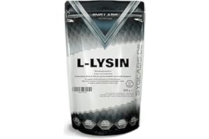 ‎SYGLABS NUTRITION L-Lysin Pulver 100% rein - 1000g Aminosäure Lysin - 1kg - ohne Zusatzstoffe - vegan -mit Messlöffel