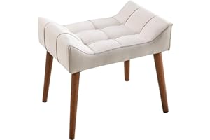 Atahome Dressing Table Stool Vanity Stool - Elegant and Comfortable Padded Makeup Dressing Table Chair for Bedroom Petunia (Cream)