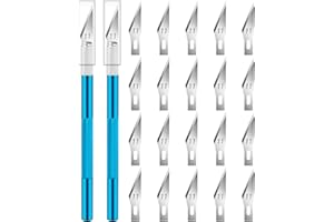 Artcut 2 Pz Cutter Di Precisione Taglierino Di Precisione, Bisturi con 20 Lame Taglierino, Bisturi Modellismo Bisturi Chirurgico, Taglierinomini Cutter Bisturi per Pane per Hobby, Arte, Intaglio (Blu)