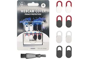 JIEHAOJIA Webcam Cover 8 Pack Laptop Camera Cover Slide Blocker for Computer Tablet Cell Phone MacBook Mini/Air Pro iPhone iMac iPad Ultra Thin Privacy Screen Clean Brush
