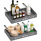 AMMERGI Removable Drawers for Kitchen &ndash; Removable Kitchen Cupboard Tray &ndash; Adjustable Width Wardrobe Organizer (32-52 cm) for