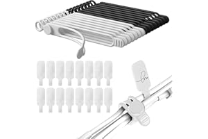 Nearockle 32 silikonowe opaski kablowe do wielokrotnego zamykania i nylonowe etykiety na kable, do wielokrotnego użytku, do zarządzania kablami, kabel do ładowania, kabel słuchawkowy, do biura, na