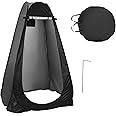 Powerpak 6.1ft Portable Pop-up Foldable Studio Changing Tent | Dressing Room, Outdoor Camping Bathroom or Toilet Privacy Tent for Camping Hiking, Beach & Picnic, UV Protection, Waterproof - Black