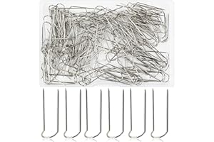YFELOMATRIC 100 alfileres en forma de U, de acero inoxidable, sin cabeza, con caja, doble bloqueador, rectos para lápices, para coser, exhibición de joyas y decoración del hogar (23 mm)