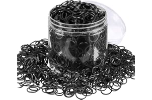 Mincer (800pcs) Black Elastic Hair Band, Mini Hair Rubber Bands with a Box, Soft Hair Elastics Ties, Length-Hair Elastics - S