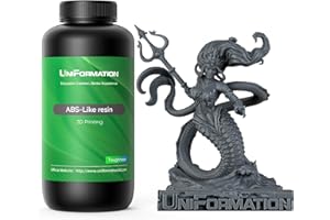 UNIFORMATION HD ABS Resina Resistente 3D Fotopolímero UV Líquido de Resina 3D con Alta Precisión para Impresión SLA/LCD/DLP HD Gris Oscuro 2KG