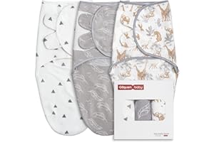 GLLQUEN BABY Baby Swaddle Wraps for 0-3 Months Newborn,Oeko-tex100,100% Breathable Organic Cotton Fabric Swadding Blankets,3 Pack (Jungle Exploration)