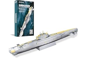 Piececool 3D Metal Puzzle Sottomarino, Modello Militare 3D Puzzle Metallo per 340 Acciaio Inossidabile, 1:1 Ripristina, Regalo di Compleanno, Modellismo da Costruire Adulti, 200 Pezzi