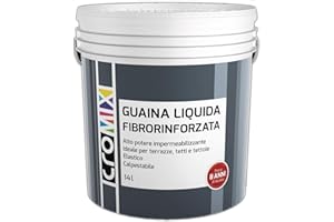 Guaina Liquida Fibrorinforzata Impermealizzante Per Esterno Cromix (14 Litri, Grigio)