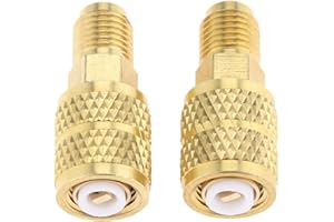 gohantee Lot de 2 adaptateurs pivotants droits R410A, 5/16" SAE femelle × 6,35 mm SAE mâle R410A adaptateur de climatiseur pour mini système split A/C, HVAC et service de réfrigération