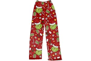 HGWOPGASD Hiver Pyjama de Noël pour Femme - Pantalon en Flanelle Confortable - Vêtements de Nuit de Détente avec Imprimés de Noël - Pyjama Laid