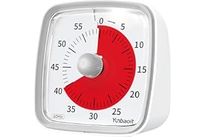 Yunbaoit Timer visivo, timer per conto alla rovescia da 60 minuti per bambini e adulti, timer silenzioso in aula con luce notturna, strumento di gestione del tempo per casa (grigio)
