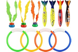 Bubuny Tauchringe für Kinder 11 Stück, Tauchspielzeug für Kinder, Schwimmbad Spielzeug Set mit Tauchring Fischspielzeug Algenspielzeug Unterwasser Tauchbecken Pool Wasserspielzeug