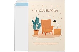 CHEERSET Tarjeta jubilacion grande Feliz Jubilacion A4. Tarjeta felicitación jubilacion grande firmas dedicatorias Regalo original jubilación compañeros de trabajo libro firmas jubilacion