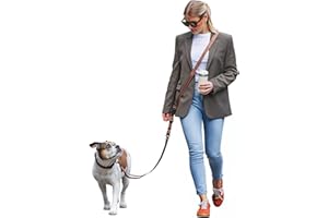 FREUDENTIER Umhängeleine Hund - Hundeleine 3m zum Umhängen, stufenlos verstellbar - Im Geschenksäckchen - Führleine Hund - Leine für kleine, mittelgroße & große Hunde (Braun, 3m)