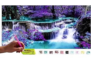 MISHBAY Diamond Painting Wasserfälle - 120x50cm Diamond Painting Erwachsene - Sehr Groß Diamant Painting Bilder - DIY 5D Satz Wand Dekor Diamantstickerei
