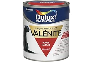 Dulux Valentine Peinture Laque Valénite Glycéro multisupport intérieur-extérieur – Grande résistance pour boiseries et ferronneries - aspect Brillant Rouge Madras 2L