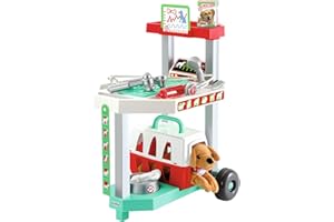 Jouets Ecoiffier – 1909 - La clinique vétérinaire pour enfants vendue avec peluche– Jeu d'imitation – 15 pièces – Dès 18 mois – Fabriquée en France